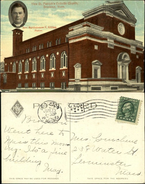 St Patrick's Church Rev Killilea Pastor Brockton MA 1913