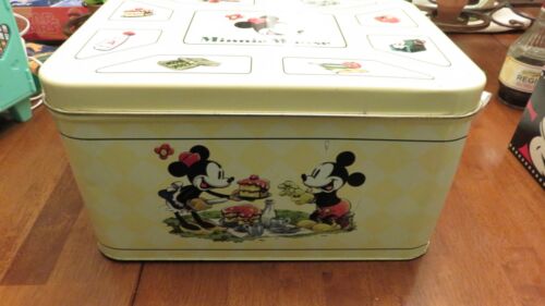 Disney Minnie Mickey Mouse Series 1 Tin Metal 14”x10"x7" Bread Box 1998