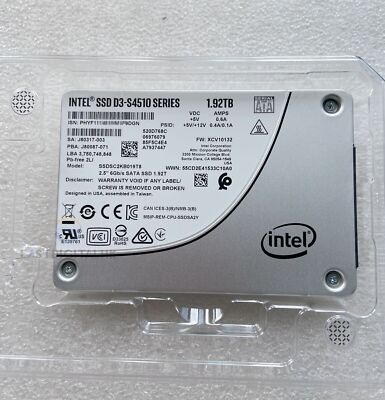 Intel 1.92TB S4510 SSD SATA 6Gb/s 2.5'' Internal SSD SATA III SSDSC2KB019T8 01