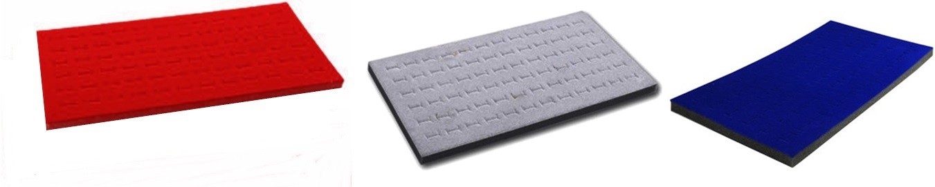 12 Ring Pads 4 Blue, 4 Red, 4 Grey 72 Ring Display Liner Insert 14 3/4" x 7 3/4"