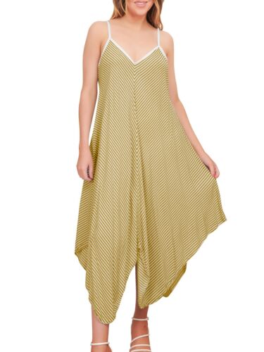 Maxi vestido de verano italiano con tirantes estampado de playa con cuello en V sin mangas para mujer - Imagen 175 de 253