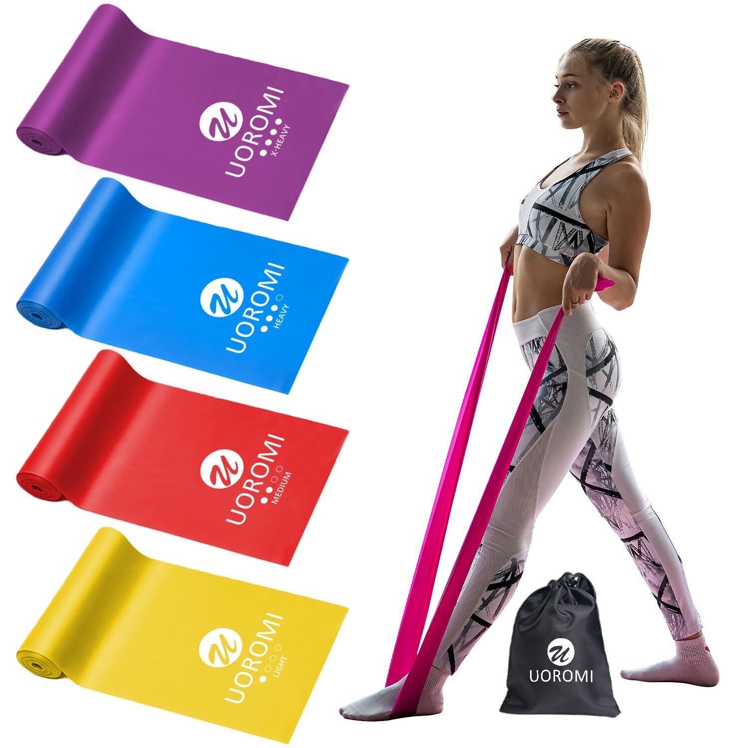 Resistance Bands Set, Elastic Bands with 4 Resistance Levels, Exercise Bands ...