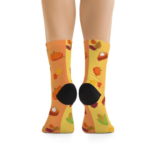 Autumn Themed Multiple Design Orange Ombré Recycled Poly Socks - Picture 4 of 9