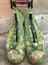 Women's Indoor Green Multi Color Mesh Summer Slippers Size 6