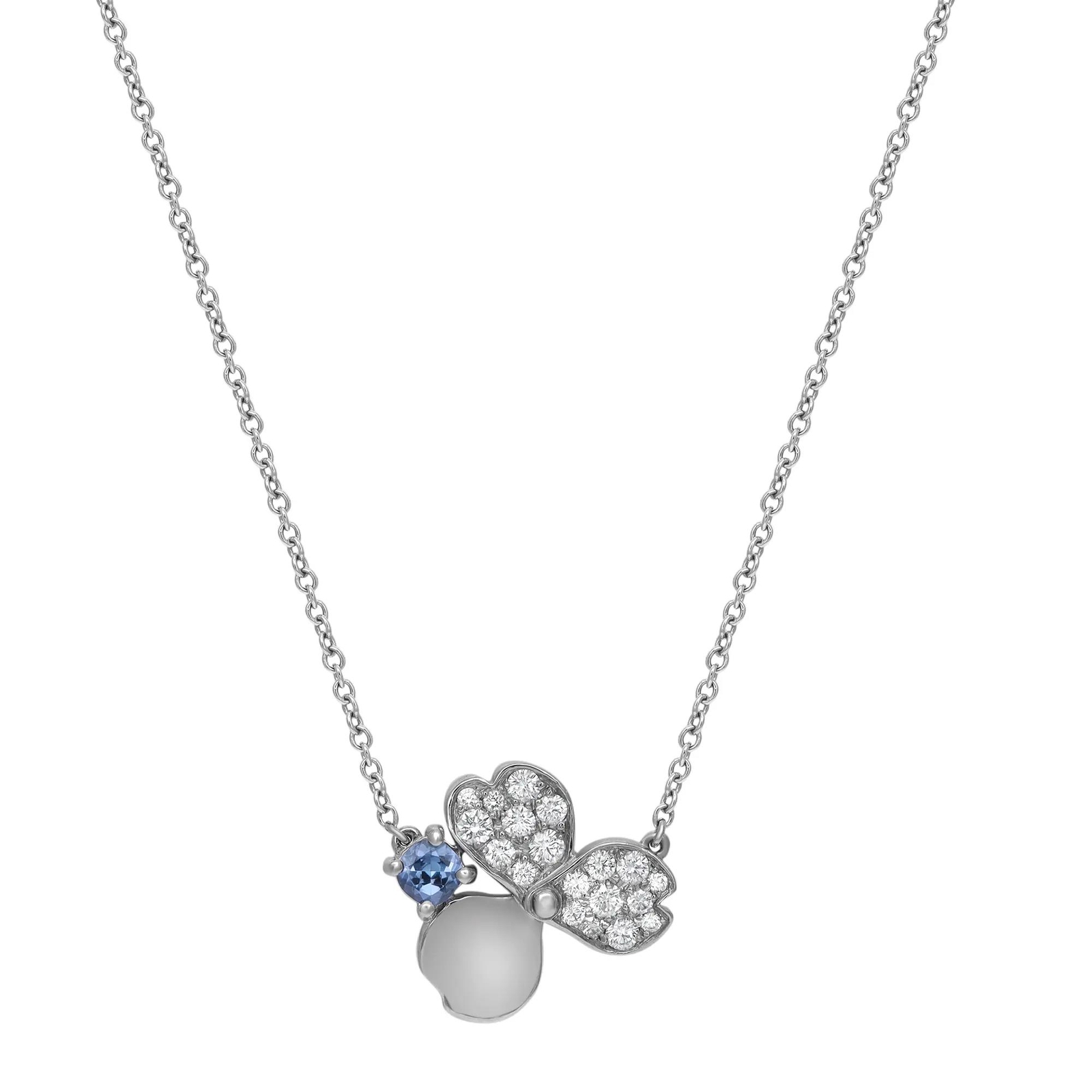 Tiffany & Co Paper Flowers Diamond and Tanzanite Pendant Necklace