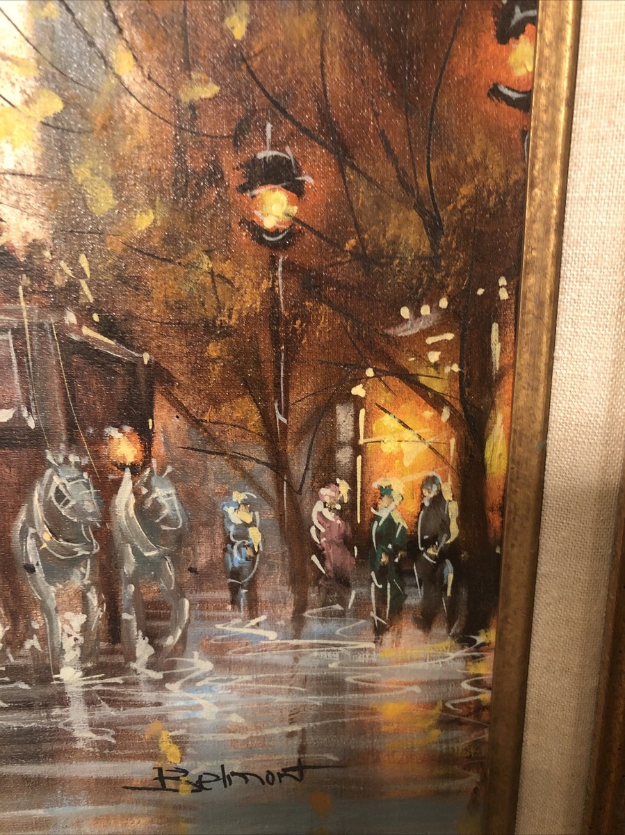 Belmont Original Framed Oil Painting On Canvas Paris Street