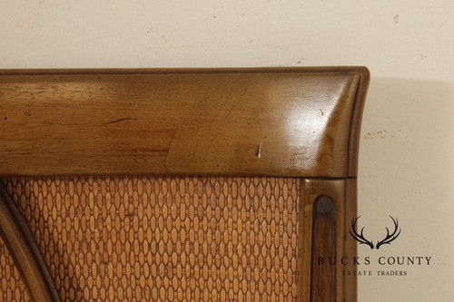 Mid Century Modern Walnut and Rattan Full-Size Headboard - Picture 8 of 14