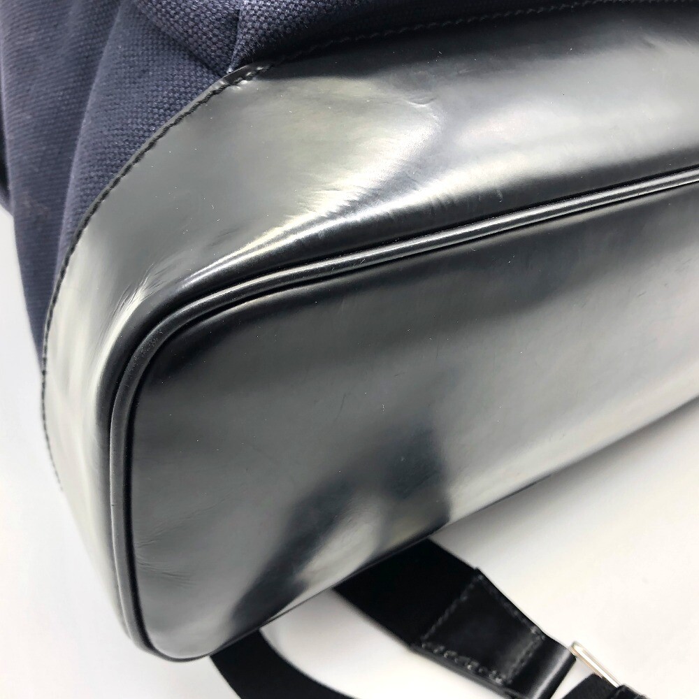 BALENCIAGA 392007 Backpack-Bag Canvas x Leather Navy/Black BALENCIAGA 392007 Backpack-Bag Canvas x Leather Navy/Black