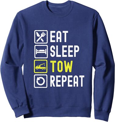 Eat Sleep Tow Repeat Tow Truck Life Funny Driver Unisex Crewneck Sweatshirt