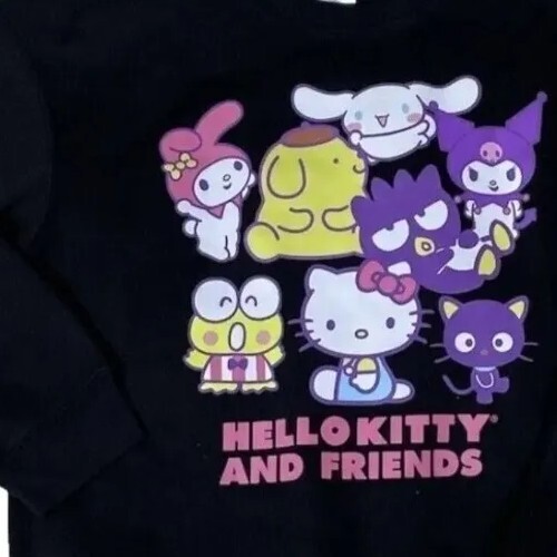 Hello Kitty And Friends Sweatshirt & Joggers Set Juniors Large 11-12 Black - Picture 12 of 12