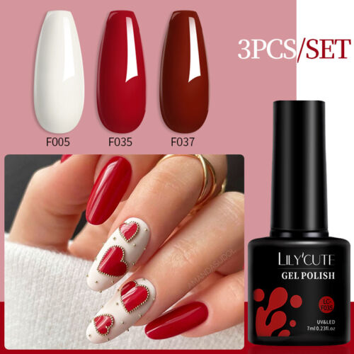 3pcs/set UV Gel Nagellack Set Glitzer Pailletten UV LED Gel Nail Art Gel Polish - Bild 24 von 56