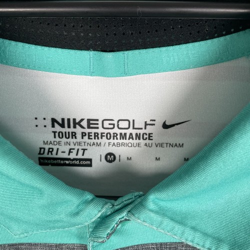 Nike Mens Size M Polo Shirt Golf Tour Performance Dri-Fit Short Sleeve Green - Picture 4 of 14