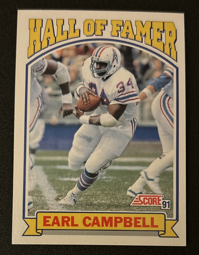 1991 Score Earl Campbell Hall Of Famer Football Card #674 Oilers