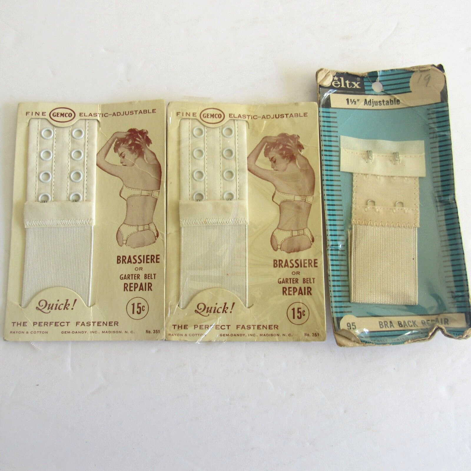 Vintage lot 3 Brassiere Bra or Garter Belt Repair Kit