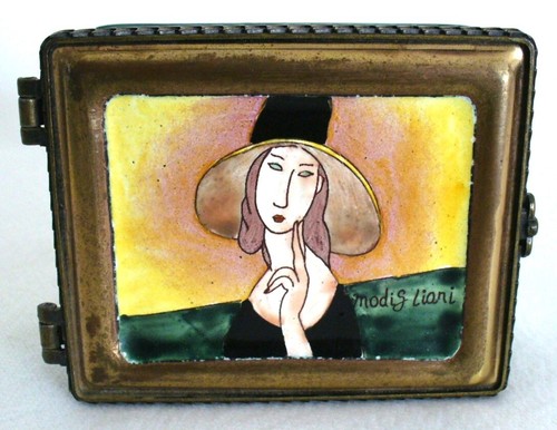 2001~KELVIN CHEN~Trinket~RING~3.25"x2.5"x1.5"Hinged Box~MODIGLIANI~Lady With Hat - Picture 11 of 15