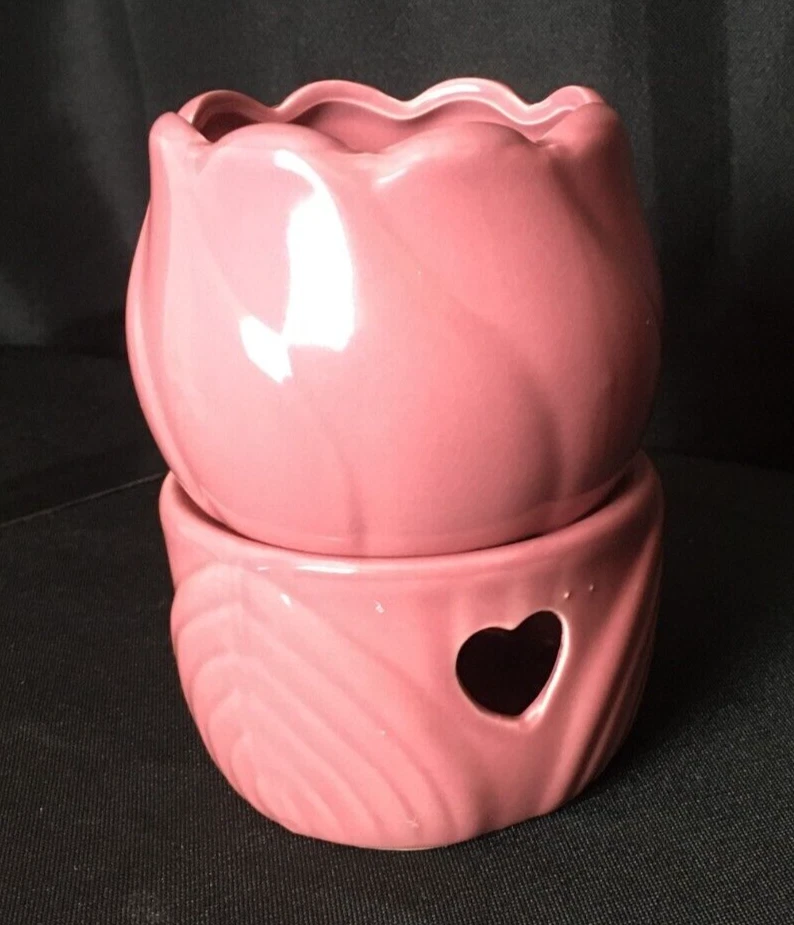 Quemador de incienso de aceite de aromaterapia de tulipán rosa para velas ligeras de té Foto 2 de 3