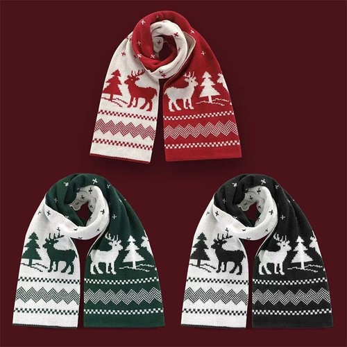 Sciarpa donna natalizia alce lavorato a maglia invernale scialle morbido foulard regalo natale - Foto 2 di 36