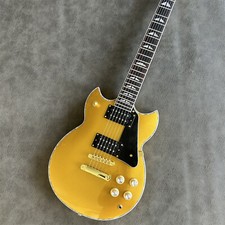 Factory Yellow SG Electric Guitar HH Pickups Fixed Bridge Gold Parts Solid Body