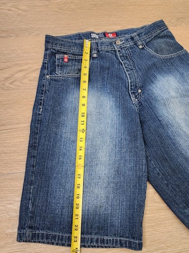 Southpole Jean Shorts Mens 34 Blue Embroidered Baggy Denim Jorts #21 Patch - Picture 6 of 12