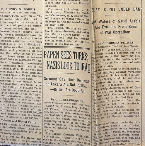 1941 14. MAI NEW YORK TIMES - CHURCHILL TO FACE HESS FOR TALK - 4 ganze Seiten - Bild 4 von 8