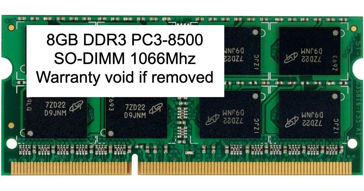 8GB DDR3 1066 MHz PC3-8500 SODIMM 204 pin Laptop Memory RAM Apple