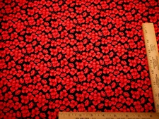 Michael Miller Fabric By The Yard Dk Pink Floral on Black Premium Cotton