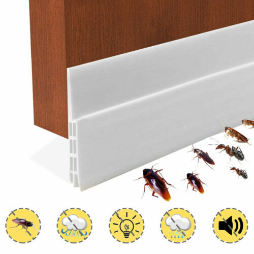 1Pc Door Draft Stopper Under Door White Weather Stripping Bottom Door Seal - Bild 1 von 9