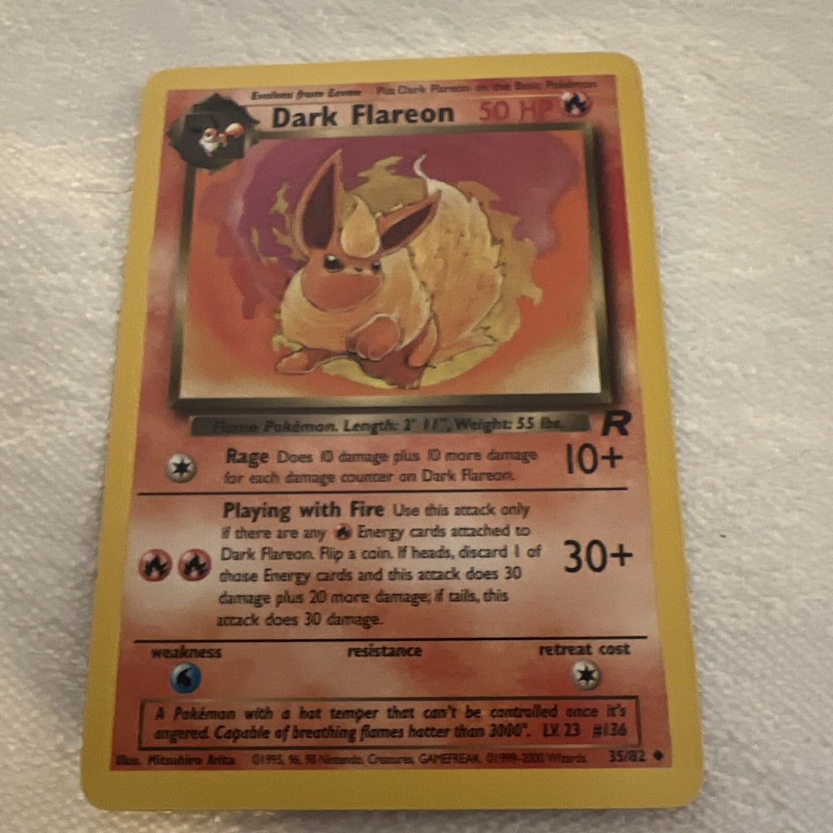 dark flareon pokemon card Dark Flareon 35/82 1st Edition Team Rocket Rare Pokemon Card Near Mint