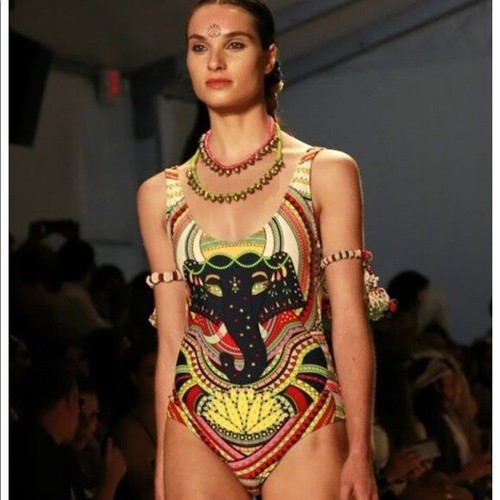 Mara Hoffman NWT $276 XS XSmall Elephant Ganesh Strappy Back One Piece Swimsuit - Picture 3 of 12