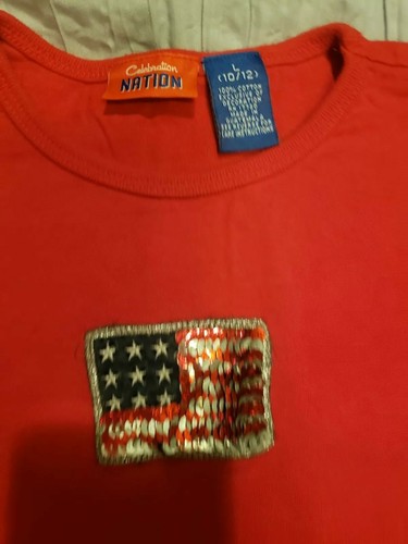 Red Celebration Nation Flag T-Shirt 10/12 - Picture 2 of 2