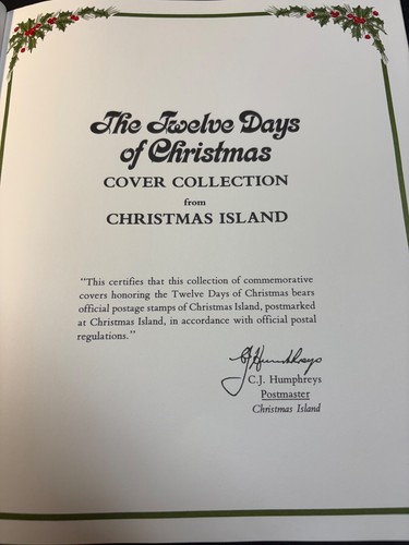 The Twelve Days of Christmas BOOK 1977 Stamps Christmas Island Limited - Picture 2 of 24