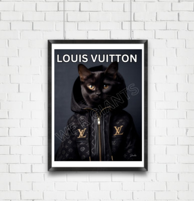 LOUIS VUITTON Black Cat 11 x 17 Print- Louis Vuitton Animal