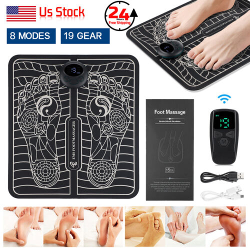 19-Level LCD Electric Foot Massager Pad Blood Circulation Muscle USB w/Remote