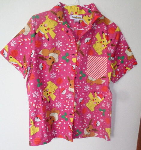 Ladies "Pokemon" Pink 2 PC Shorty Pyjama Set, Size 10. As New - Picture 2 of 3