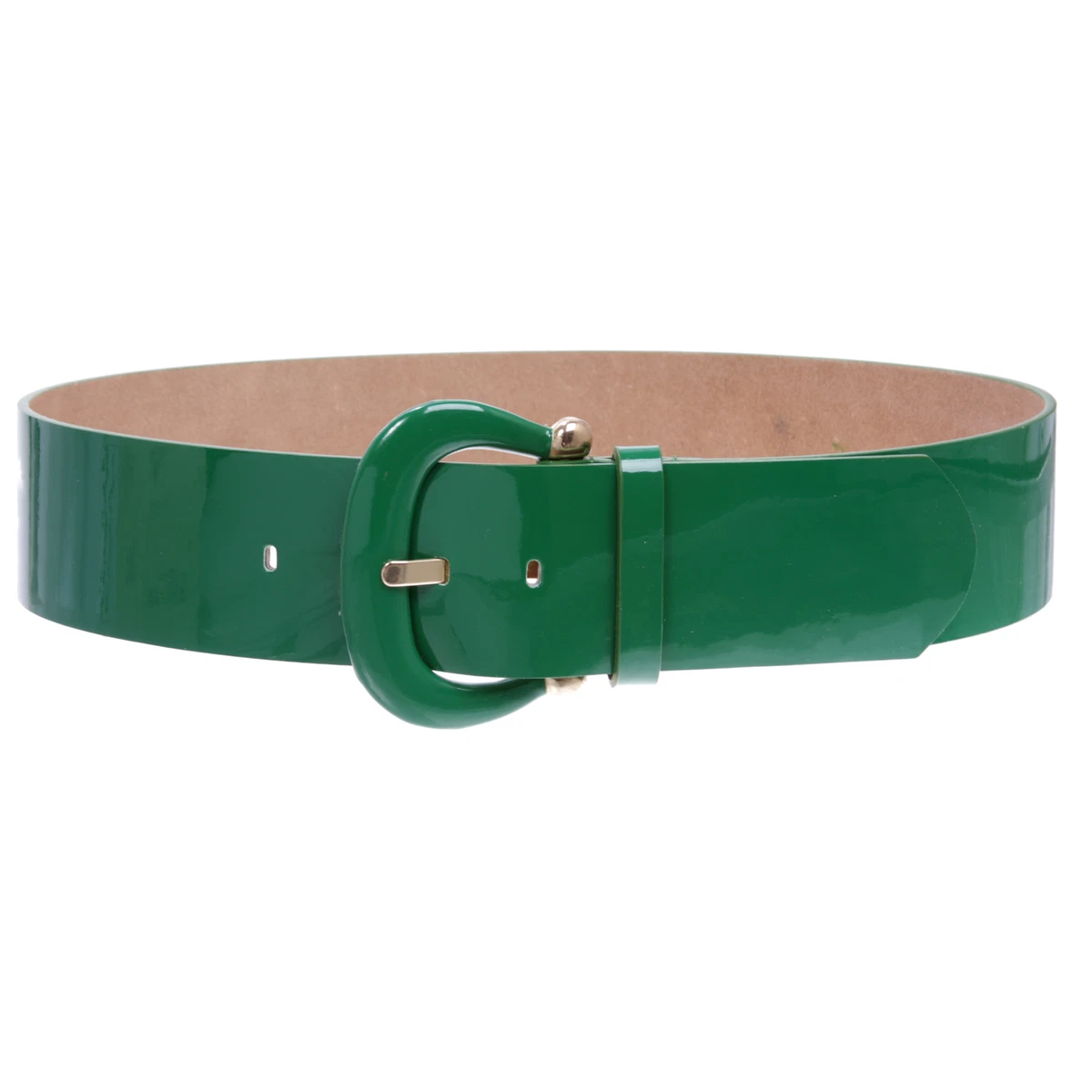 70\'s - Bright Green Patent Leather Buckle Belt - Size S Flash Patent Belt with Color Options and - Nokona Ballgloves main image 4