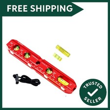 Precision Aluminium Boat Level with Magnetic Strap - Red 1kg, Hands-Free Use