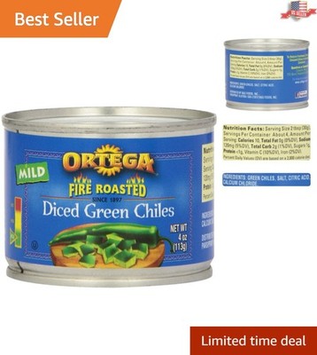 Versatile Mild Diced Green Chiles - 4 Ounce (24 Count) for Easy Meal Prep