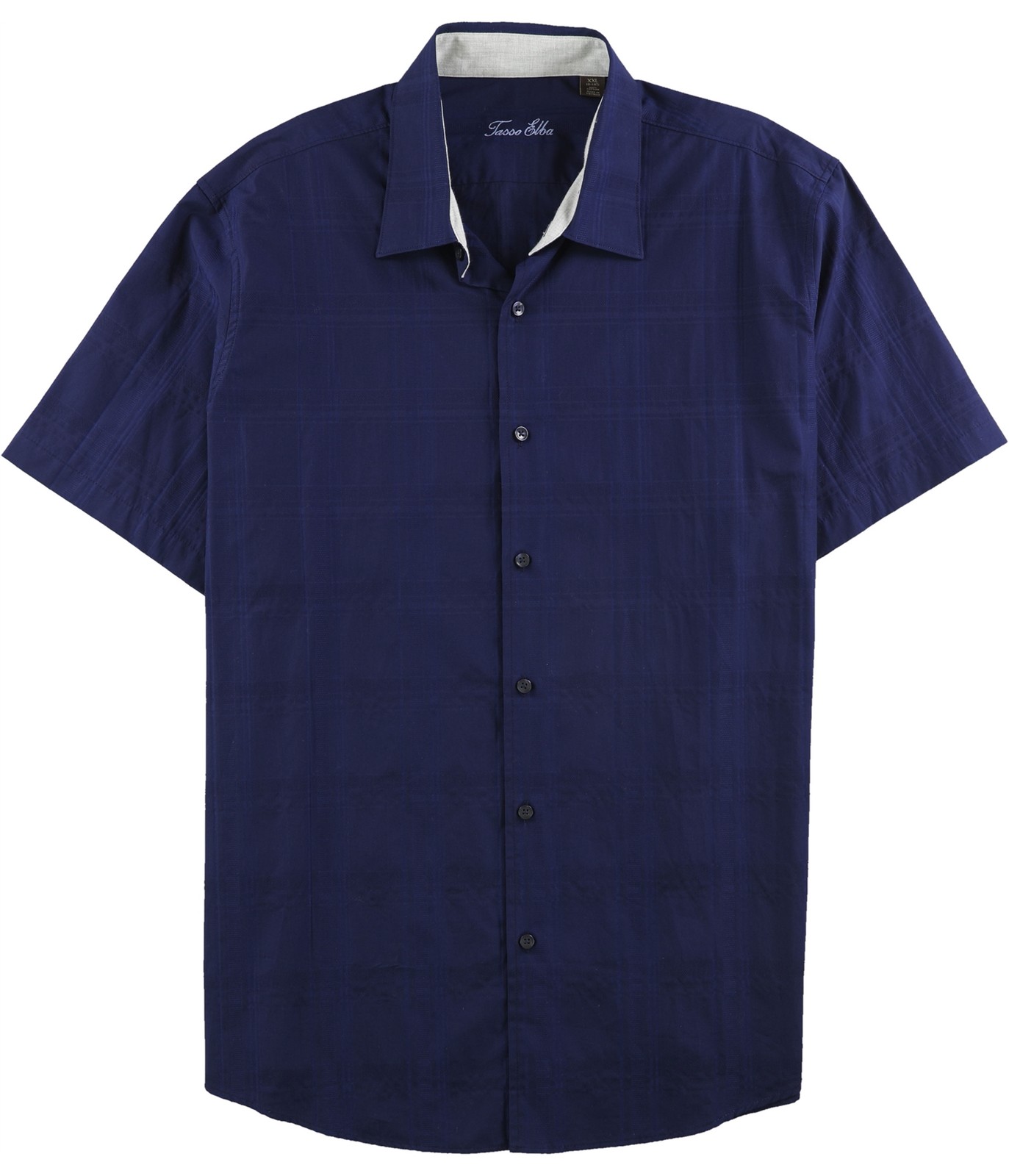 Tasso Elba Mens Textured Button Up Shirt Blue Small 5190₽