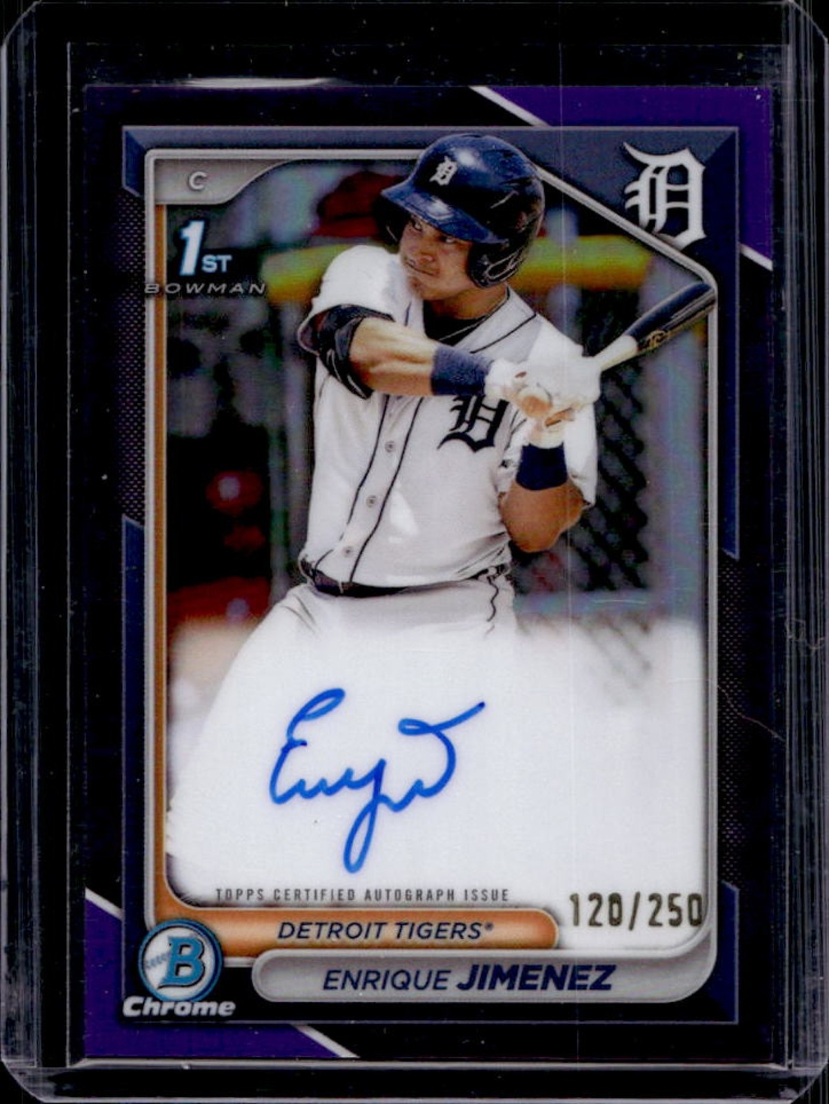 2024 Bowman Chrome Enrique Jimenez Auto Purple Refractor 1st Prospect #120/250