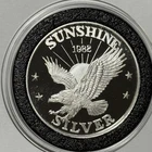 1982 Sunshine Mining Eagle Rare PROOF Coin 1/2 Troy Oz .999 Fine Silver Round