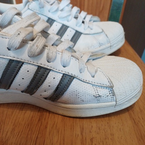 Adidas Superstar White Grey Size 10 - Picture 7 of 12