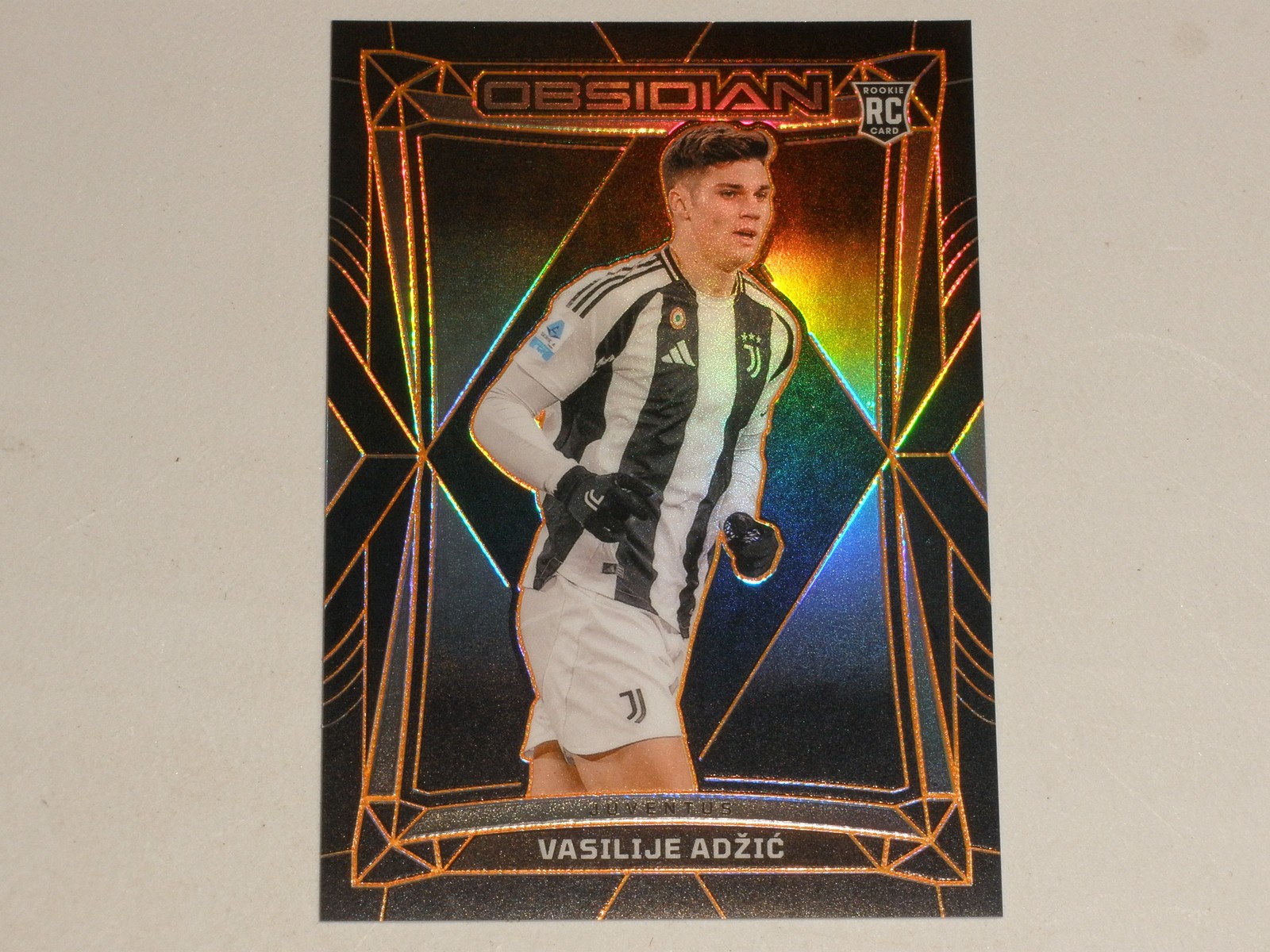 2024-25 Panini Obsidian Soccer Electric Etch Orange #40 Vasilije Adzic RC 11/40