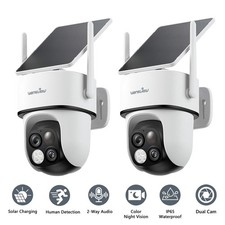 Wansview Dual Lens 2K WiFi Outdoor Security Camera 64X Zoom Color Night Vision
