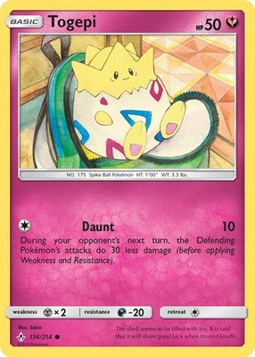 Togepi (136/214) Common NM SM10 SM - Unbroken Bonds Pokemon TCG