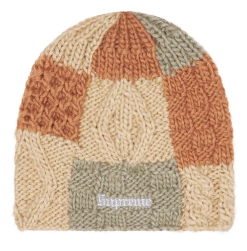 Supreme SS25 Bonnet Tricot Bloc Tricoté Main Poly Tan Marron Taille Unique Neuf CONFIRMÉ