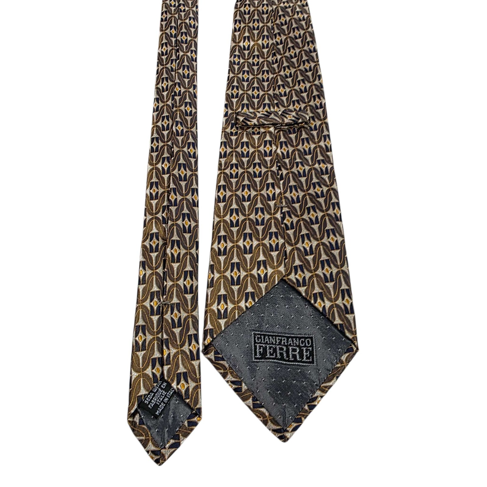 Gianfranco Ferre Silk Geometric Pattern Men's Nec… - image 8