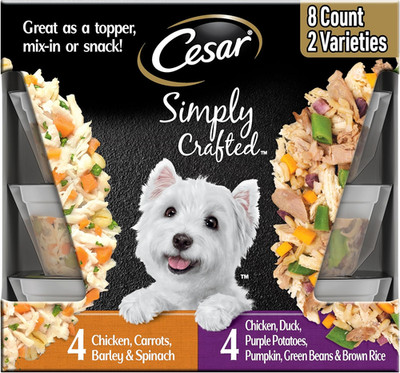 Simply Crafted Wet Dog Food Toppers for Dry Food, Chicken, Duck, Purple Potatoes