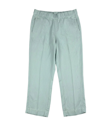 J JILL Pure Jill PureJill LIGHT AQUA LINEN PANTS Pull-On Cropped w/Pockets SZ 2X