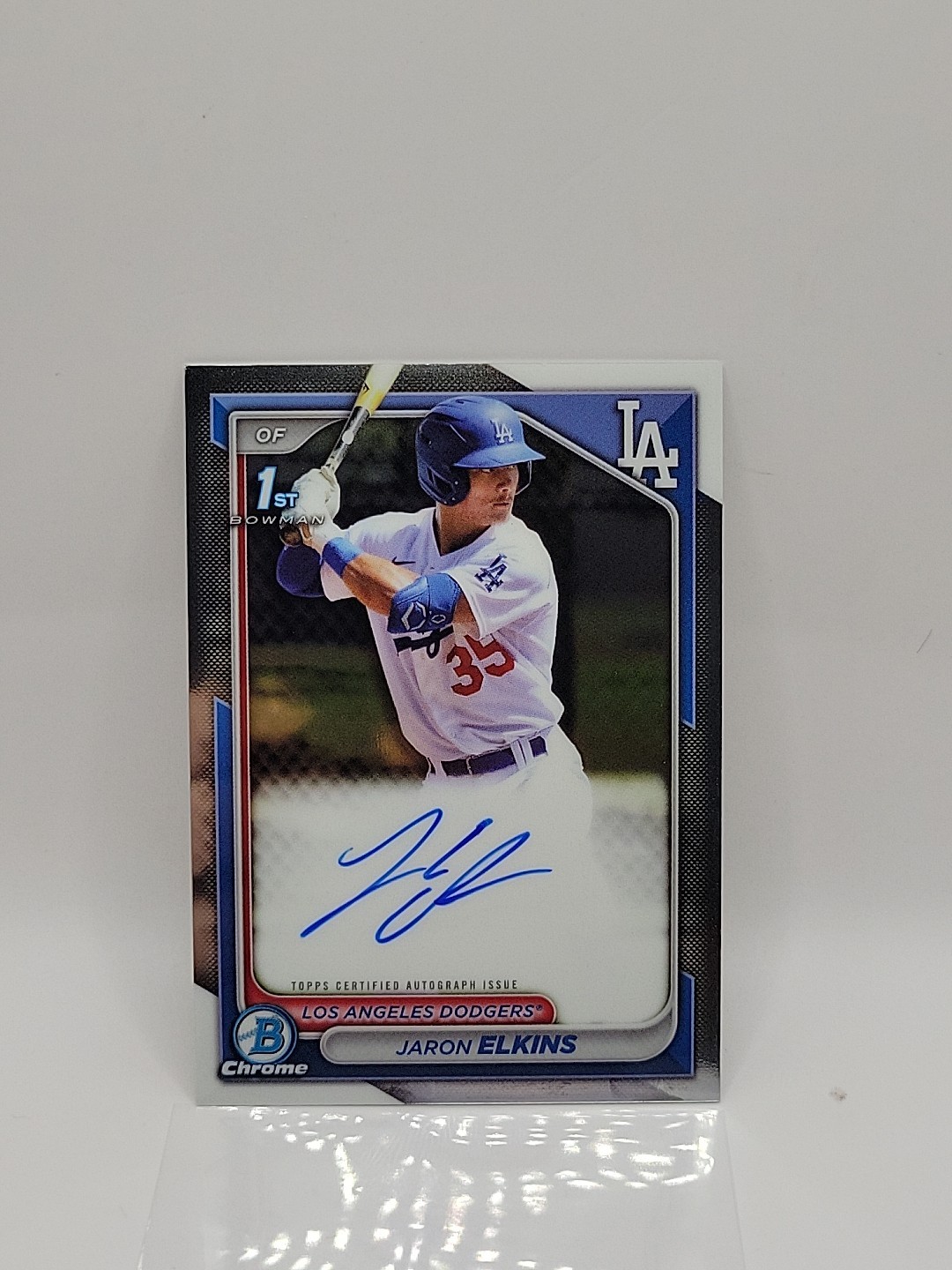 2024 Bowman Chrome Jaron Elkins Auto 1st Prospect #CPA-JE Dodgers
