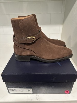 Ralph Lauren Purple Label Welington Strap Boots Mens 8D Brown Calf Suede Italy